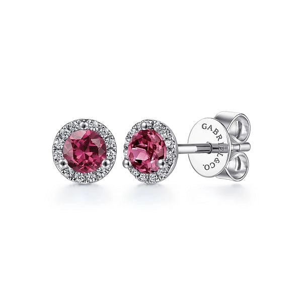 Gabriel & Co Earrings in White Gold containing Pink tourmaline, Multi-gemstone, Diamond EG12372W45PT